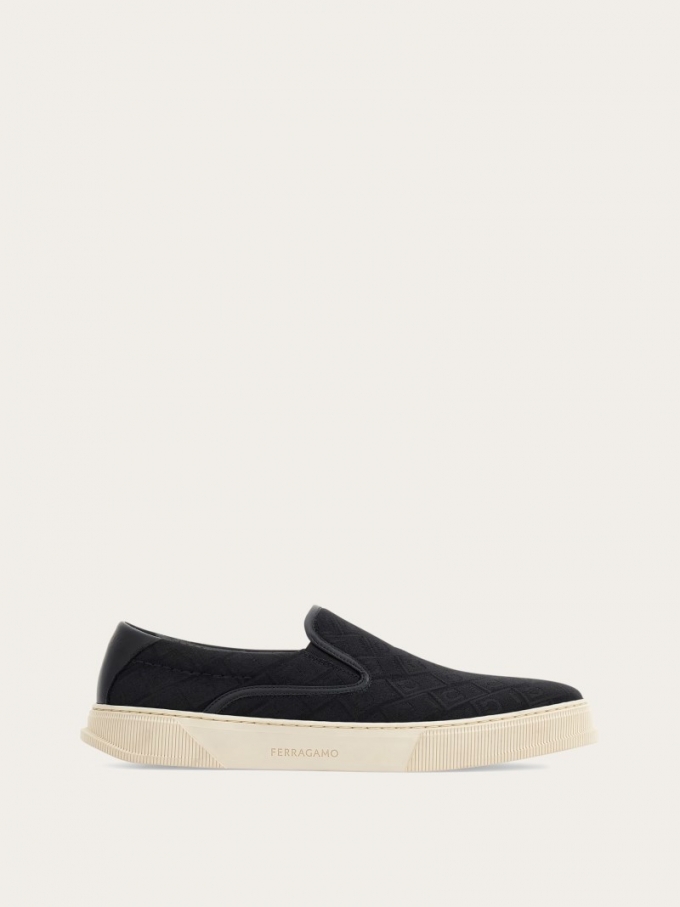 Ferragamo | Men's Slip-On Sneaker - Black