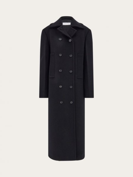 Ferragamo | Women's Cashmere Blend Double Breasted Coat - Black