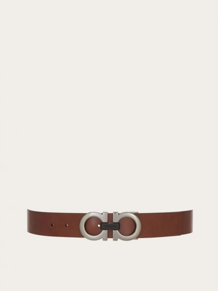 Ferragamo | Men's Reversible And Adjustable Gancini Belt - Brown/Black