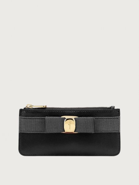 Ferragamo | Women's Vara Bow Credit Card Holder - Black