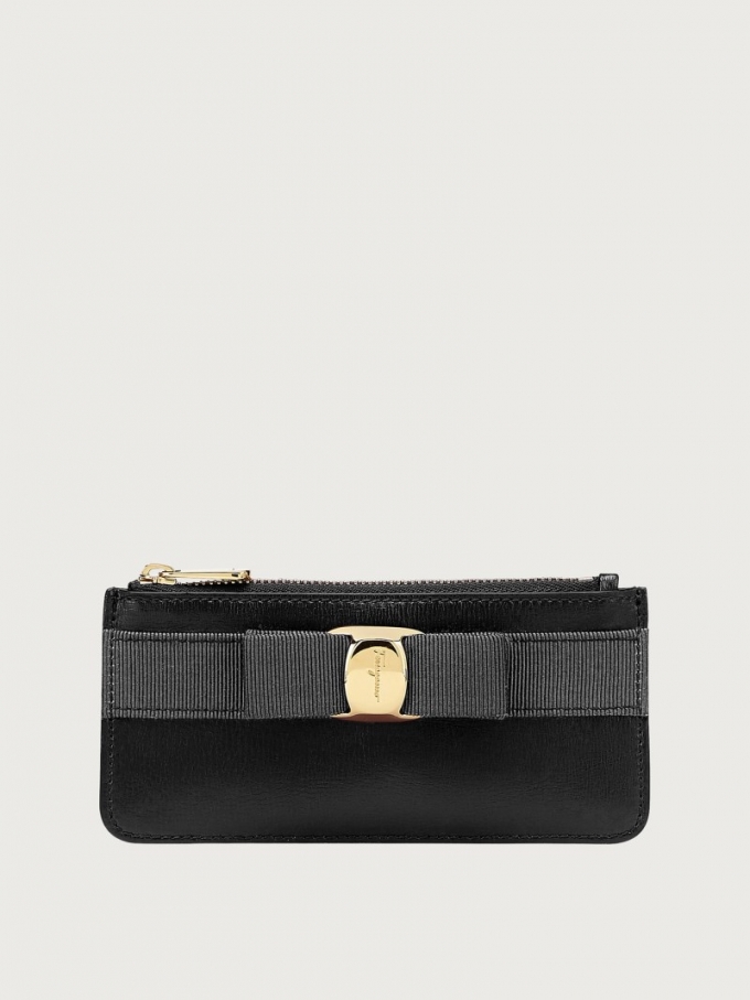 Ferragamo | Women's Vara Bow Credit Card Holder - Black