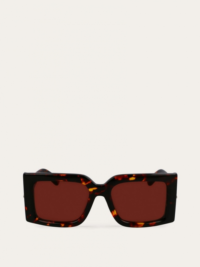 Ferragamo | Women's Sunglasses - Tortoise/Red Wine