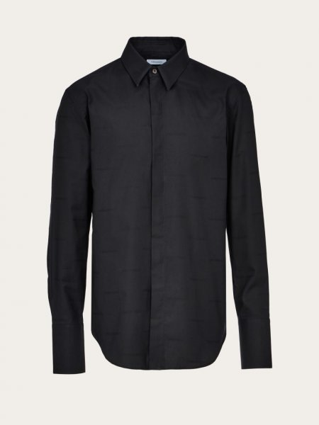 Ferragamo | Men's Long Sleeved Sports Shirt - Black