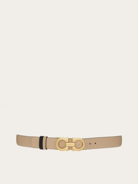 Ferragamo | Women's Reversible And Adjustable Gancini Belt - Deer/Black