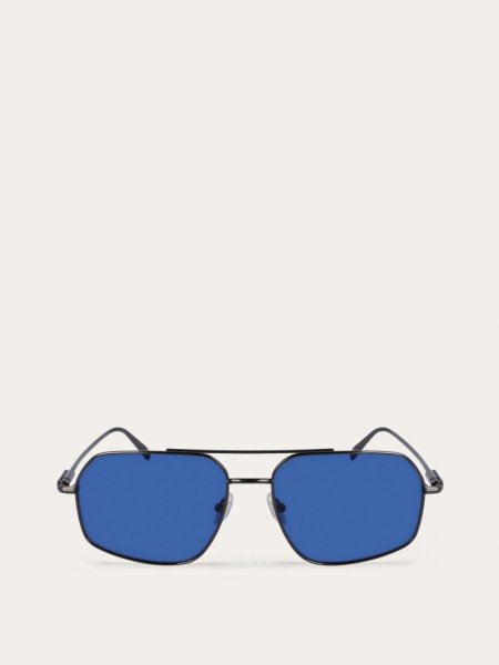 Ferragamo | Men's Sunglasses - Dark Gun/Blue