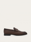 Ferragamo | Men's Moccasin With Gancini Ornament - Cocoa