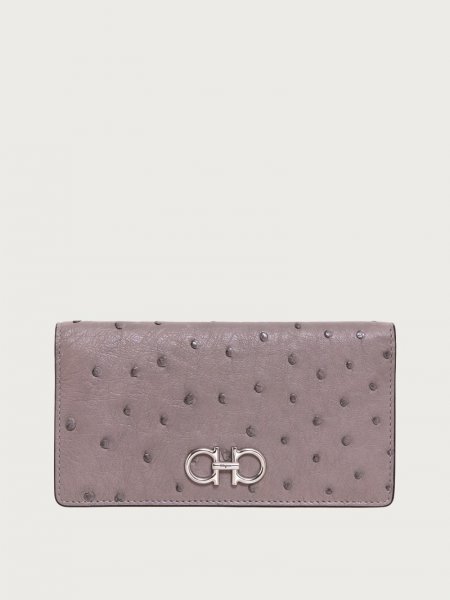 Ferragamo | Women's Gancini Continental Wallet - Silver Grey