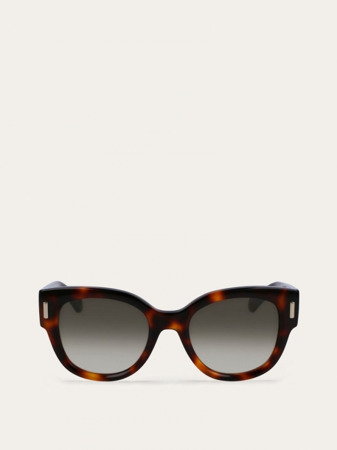 Ferragamo | Women's Sunglasses - Tortoise/Gradient Khaki