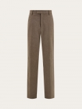 Ferragamo | Men's Flat Front Trouser - Walnut/Cocoa Brown