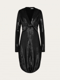 Ferragamo | Women's Sequin Dress With Knot Detail - Black