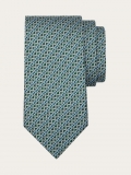 Ferragamo | Men's Gancini Print Silk Tie - Green