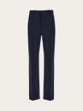 Ferragamo | Men's Flat Front Tailored Trouser - Navy Blue