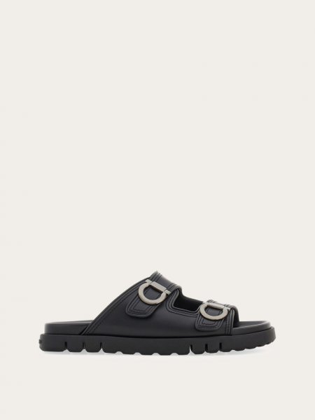 Ferragamo | Men's Double-Strap Sandal - Black