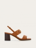 Ferragamo | Women's Sandal With Gancini Ornament - Tan