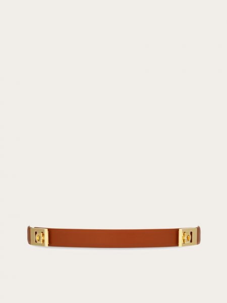 Ferragamo | Women's Extendable Hug Belt - Cognac/Natural Beige