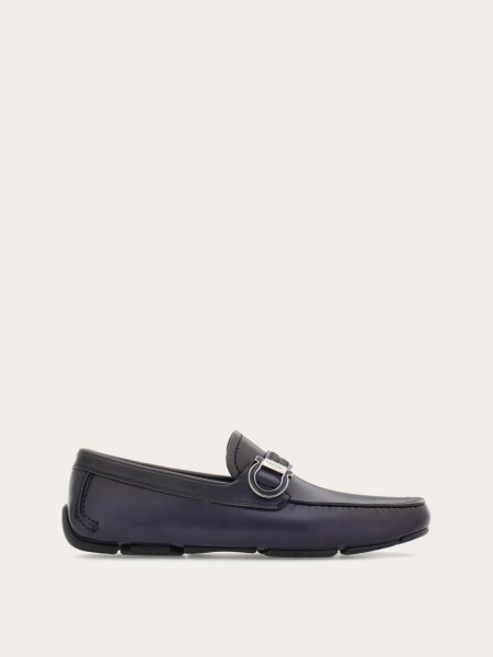 Ferragamo | Men's Driver With Gancini Ornament - Midnight Blue