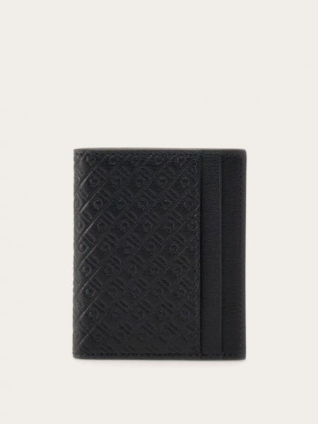 Ferragamo | Men's Monogram Credit Card Holder - Black