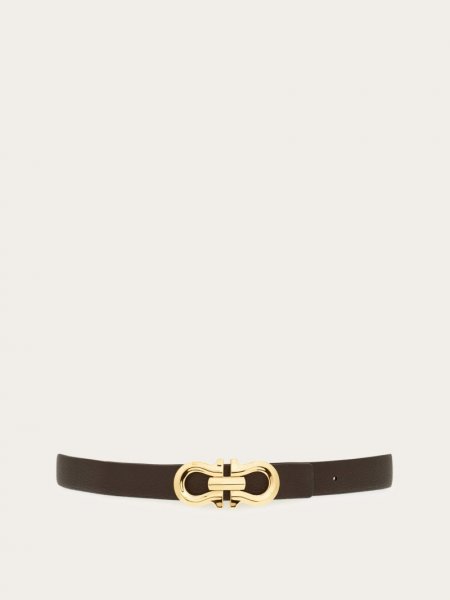 Ferragamo | Women's Reversible Gancini Belt - Testa Di Moro/Stone