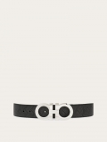 Ferragamo | Men's Reversible And Adjustable Gancini Belt - Black/Grey