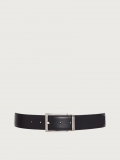 Ferragamo | Men's Reversible And Adjustable Belt With Rectangular Buckle - Black/Hickory