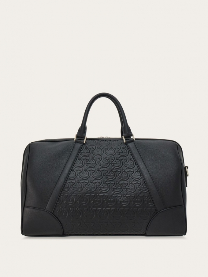 Ferragamo | Men's Embossed Gancini Duffel Bag - Black