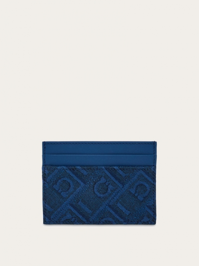 Ferragamo | Women's Credit Card Holder - Teal Blue/Denim