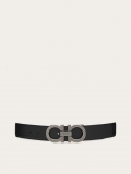 Ferragamo | Men's Reversible And Adjustable Gancini Belt - Black/Dark Brown