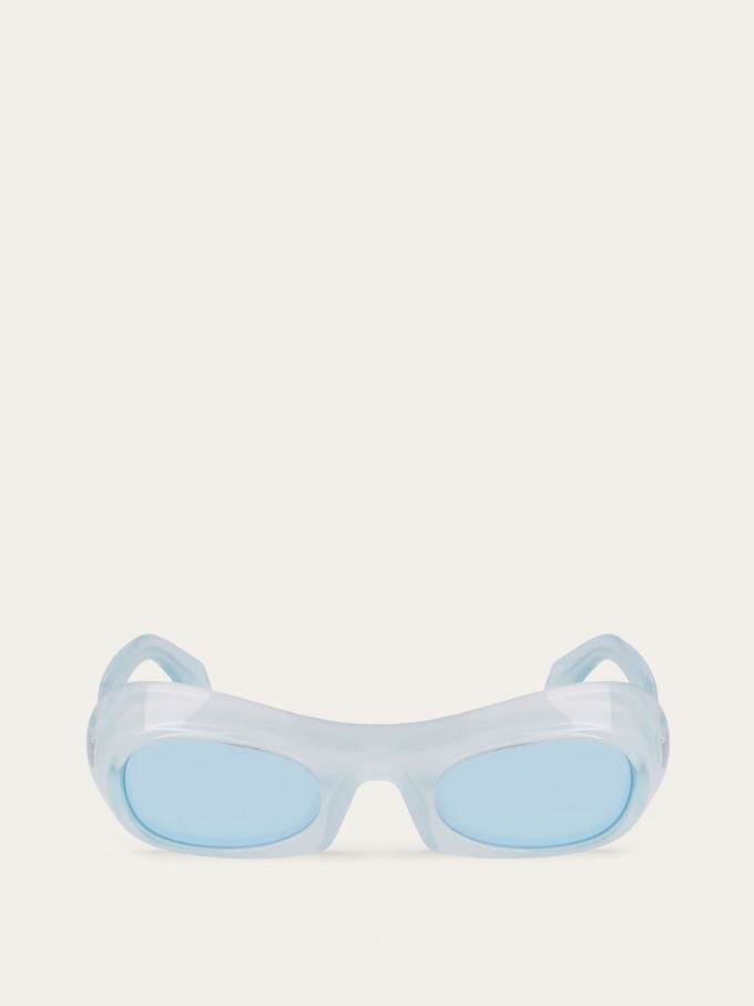 Ferragamo | Men's Sunglasses - Transparent Aqua/Grey