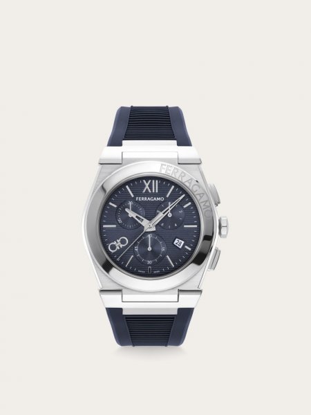 Ferragamo | Men's Vega Chrono Watch - Stainless Steel/Blue