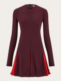 Ferragamo | Women's Colors Block Skater Dress - Oxblood