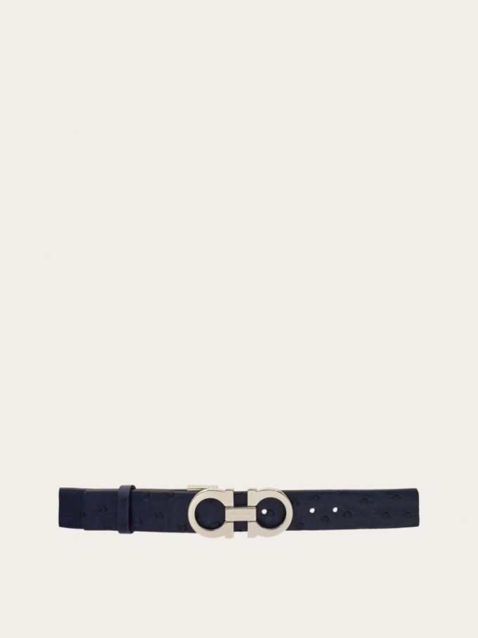 Ferragamo | Women's Adjustable Gancini Belt - Navy Blue