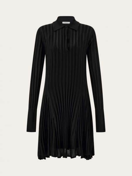 Ferragamo | Women's Ribbed Skater Dress - Black