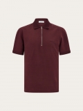 Ferragamo | Men's Polo Shirt With Zip Collar - Oxblood