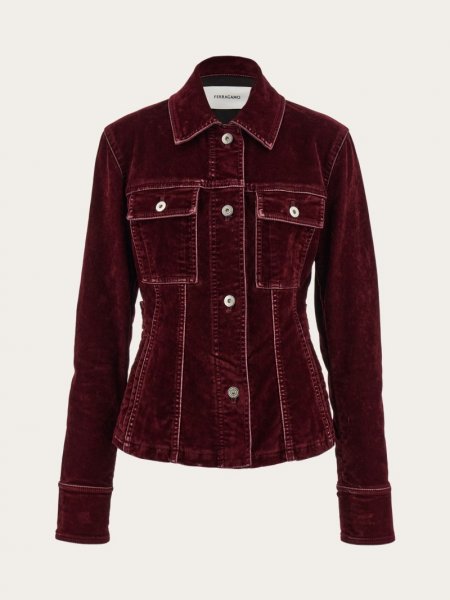 Ferragamo | Women's Trucker Jacket - Oxblood