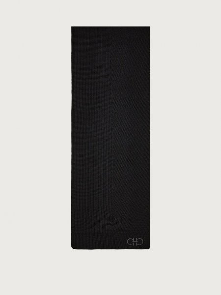 Ferragamo | Men's Wool Knitted Scarf - Black