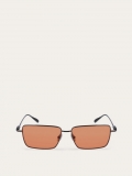 Ferragamo | Men's Sunglasses - Dark Gun/Orange