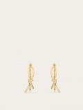 Ferragamo | Women's Slim Earrings With Asymmetric Bow - Gold