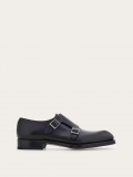 Ferragamo | Men's Tramezza Double Monkstrap - Midnight Blue