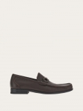 Ferragamo | Men's Moccasin With Gancini Ornament - Dark Brown