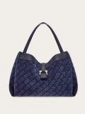 Ferragamo | Women's Monogram Tote Bag - Denim/Midnight Blue