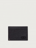 Ferragamo | Men's Gancini Card Holder With Pull-Out Id Window - Black/Dark Rain