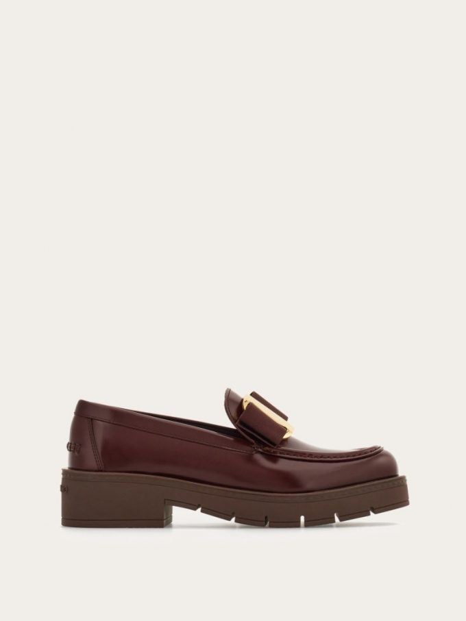 Ferragamo | Women's Chunky Vara Bow Loafer - Oxblood