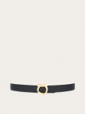 Ferragamo | Women's Reversible Belt With Torchon Gancini - Black/Flame Red