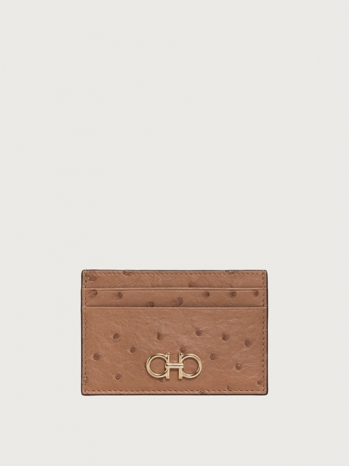 Ferragamo | Women's Gancini Credit Card Holder - Camel