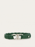 Ferragamo | Men's Braided Gancini Bracelet - Forest Green