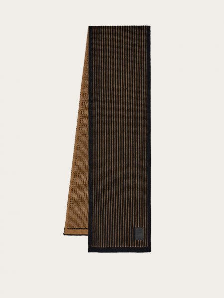 Ferragamo | Men's Two-Tone Scarf - Black/Camel