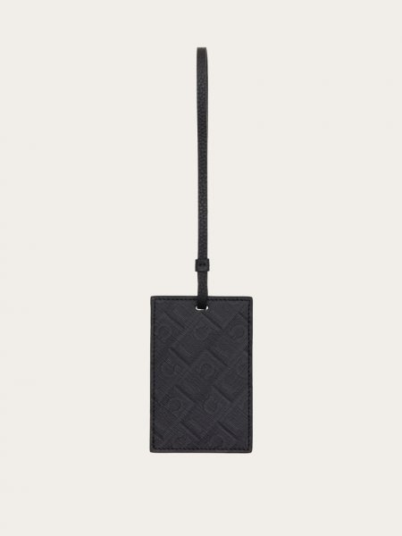 Ferragamo | Men's Monogram Badge Holder - Black/Grey