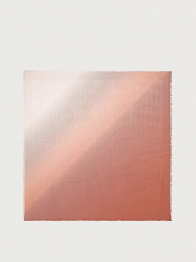 Ferragamo | Women's Gancini Shawl - Pink/Ivory Ferragamo | Women's Gancini Shawl - Pink/Ivory