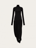 Ferragamo | Women's Turtleneck Dress With Tulip Skirt - Black