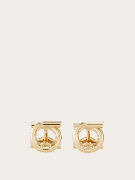 Ferragamo | Men's Gancini Cufflinks - Gold